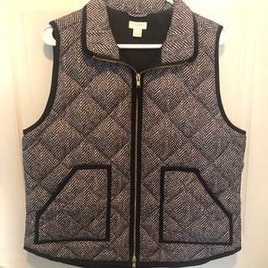 J Crew herringbone puffer vest